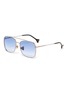 Main View - Click To Enlarge - DONNIEYE - 'Fearless' square metal frame aviator sunglasses