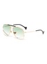 Main View - Click To Enlarge - DONNIEYE - 'Optimist' metal frame aviator sunglasses