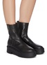 Figure View - Click To Enlarge - PEDDER RED - 'Harlow' side zip leather combat boots