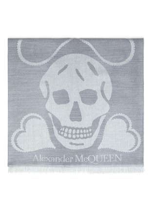 Detail View - Click To Enlarge - ALEXANDER MCQUEEN - Skull and Heart Wool Scarf