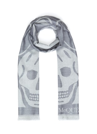 Main View - Click To Enlarge - ALEXANDER MCQUEEN - Skull and Heart Wool Scarf