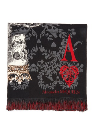 Main View - Click To Enlarge - ALEXANDER MCQUEEN - 'Heart Skeleton' wool blend scarf