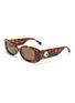 Main View - Click To Enlarge - LINDA FARROW - Lola' Tortoiseshell effect acetate frame rectangular sunglasses
