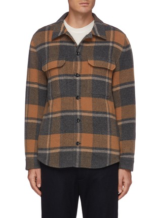 Main View - Click To Enlarge - VINCE - Checked wool overshirt