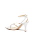  - A.W.A.K.E. MODE - Delta High' asymmetric strap square toe leather heeled sandals