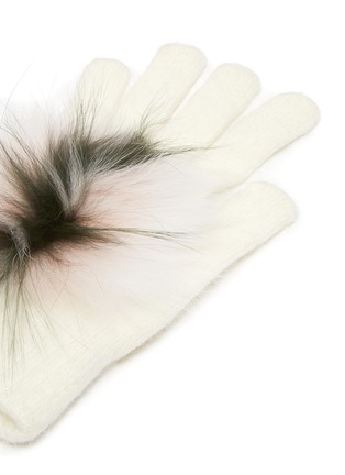 Detail View - Click To Enlarge - YVES SALOMON - Fox fur trim knit gloves