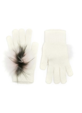Main View - Click To Enlarge - YVES SALOMON - Fox fur trim knit gloves