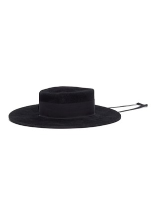 Main View - Click To Enlarge - ERIC JAVITS - 'Wool Gaucho' string tie wide brim hat