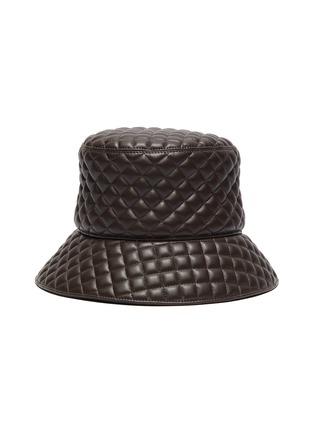 Main View - Click To Enlarge - ERIC JAVITS - Quilty' leather bucket hat