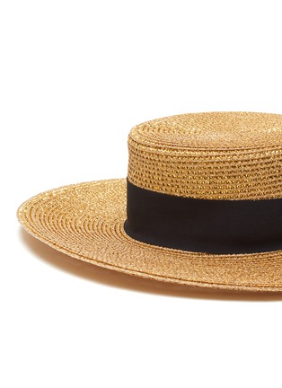 Detail View - Click To Enlarge - ERIC JAVITS - 'Gondolier' ribbon embellished wide brim Squishee® flat hat