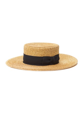 Figure View - Click To Enlarge - ERIC JAVITS - 'Gondolier' ribbon embellished wide brim Squishee® flat hat