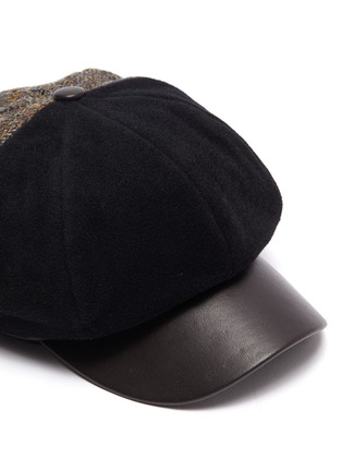 Detail View - Click To Enlarge - MOSSANT - Harris tweed patch newsboy cap