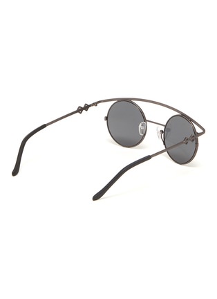 Figure View - Click To Enlarge - KAREN WAZEN - 'Retro XL' metal frame rounded sunglasses
