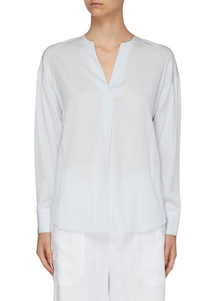 Main View - Click To Enlarge - VINCE - Half placket popover silk shirt