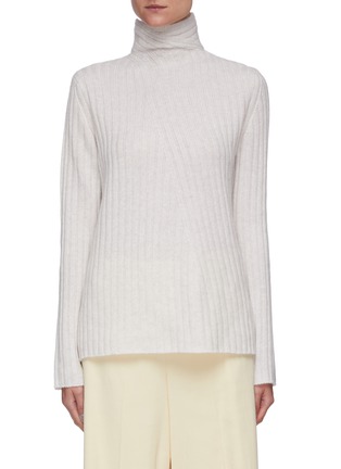 Main View - Click To Enlarge - VINCE - Twisted turtle neck ribbed sweater