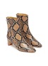 Detail View - Click To Enlarge - AEYDE - 'Ivy' thin block heel snake embossed leather ankle boots