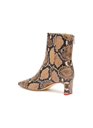  - AEYDE - 'Ivy' thin block heel snake embossed leather ankle boots