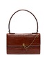 Main View - Click To Enlarge - STAUD - 'Jackie' linked chain embellished croc-embossed leather baguette bag