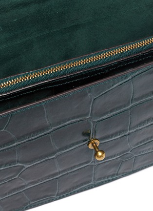 Detail View - Click To Enlarge - STAUD - 'Jackie' linked chain embellished croc-embossed leather baguette bag