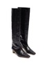  - STAUD - 'WALLY' Croc Embossed leather Boots
