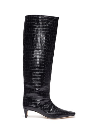 Main View - Click To Enlarge - STAUD - 'WALLY' Croc Embossed leather Boots