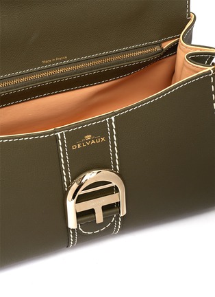 Detail View - Click To Enlarge - DELVAUX - Brilliant East West PM Rodéo Surpiqué contrast stitch leather satchel