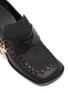 Detail View - Click To Enlarge - JW ANDERSON - Square Toe Block Heel Loafers with Charm