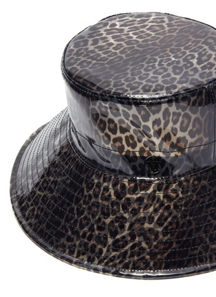 Detail View - Click To Enlarge - MAISON MICHEL - 'Charlotte' Leopard Print PVC Bucket Hat
