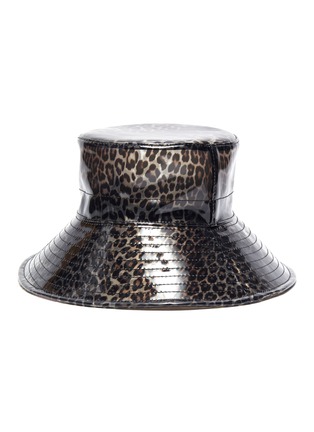 Figure View - Click To Enlarge - MAISON MICHEL - 'Charlotte' Leopard Print PVC Bucket Hat