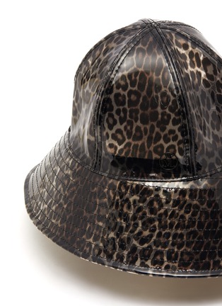 Detail View - Click To Enlarge - MAISON MICHEL - 'Julianne' Leopard Print PVC Bucket Hat