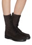 Figure View - Click To Enlarge - RENÉ CAOVILLA - Hematite strass embellished suede combat boots