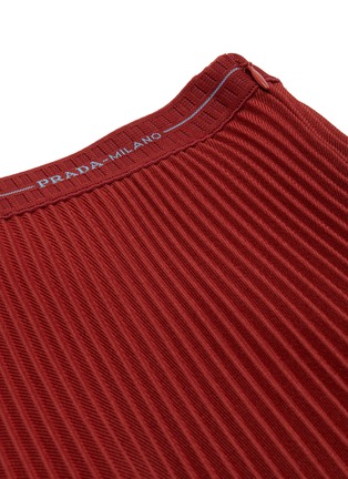 Detail View - Click To Enlarge - PRADA - Elastic waistband pleated twill midi skirt