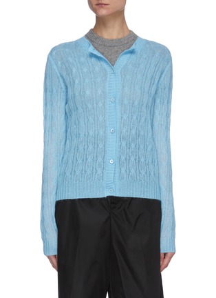 Main View - Click To Enlarge - PRADA - See through soft mohair knit cardigan