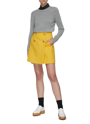 Figure View - Click To Enlarge - PRADA - 'Toile Natte' mini wrap skirt