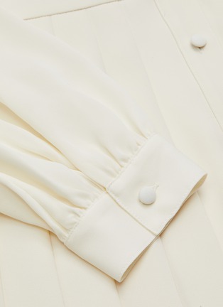 Detail View - Click To Enlarge - THEORY - Half Pleat Collarless Long Sleeve Shirt Dress