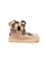 Main View - Click To Enlarge - MOU - 'Eskimo Short' star patches and mink fur kids winter boots