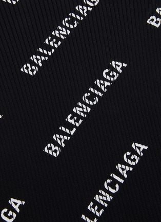  - BALENCIAGA - Diagonal logo print rib knit top