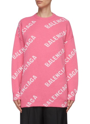 Main View - Click To Enlarge - BALENCIAGA - Diagonal logo print sweater
