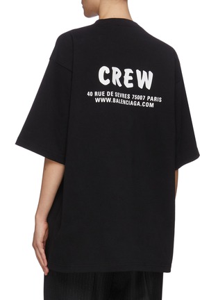 Back View - Click To Enlarge - BALENCIAGA - 'Crew' slogan print oversized T-shirt