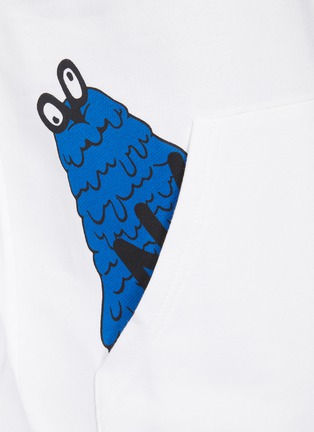  - DENHAM - Denham Monster Logo Print Cotton Fleece Hoodie