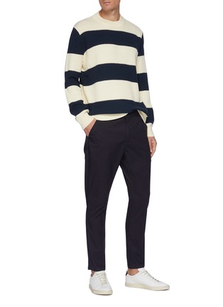 Figure View - Click To Enlarge - DENHAM - Coldlane' Block Stripe Cotton Blend Sweater