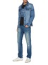 Figure View - Click To Enlarge - DENHAM - Razor' Distressed Slim Fit Jeans
