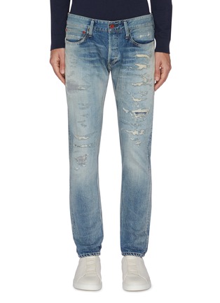Main View - Click To Enlarge - DENHAM - Razor' Slim Fit Rip Jeans