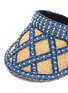 Detail View - Click To Enlarge - LAURENCE & CHICO - Pearl embellished denim straw visor