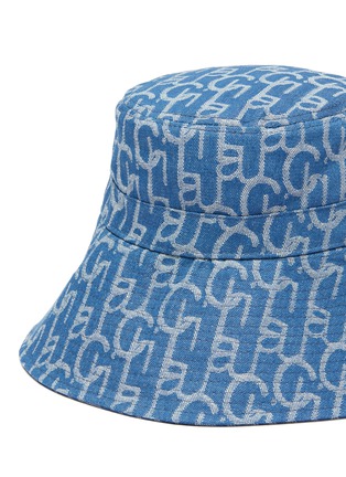 Detail View - Click To Enlarge - LAURENCE & CHICO - Monogram print wide brim denim bucket hat