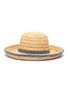 Main View - Click To Enlarge Main View - Click To Enlarge - LAURENCE & CHICO - Pearl embellished denim trim straw hat