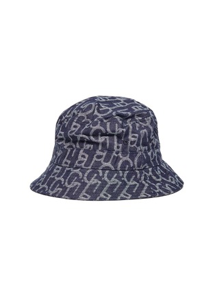 Main View - Click To Enlarge - LAURENCE & CHICO - Monogram print flat top denim bucket hat