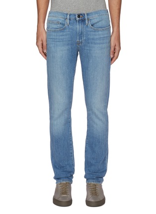 Main View - Click To Enlarge - FRAME - L'Homme' faded knee slim jeans