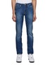 Main View - Click To Enlarge - FRAME - ‘L'HOMME’ SKINNY DARK WASH WHISKERING RIPPED POCKET JEANS