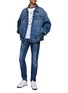 Figure View - Click To Enlarge - FRAME - ‘L'HOMME’ SKINNY DARK WASH WHISKERING RIPPED POCKET JEANS